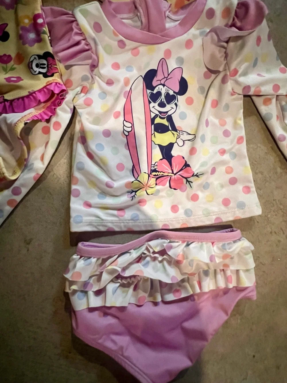 Disney Girls' Minnie Swimwear Set in Yellow, Pink, Mint & Lavender